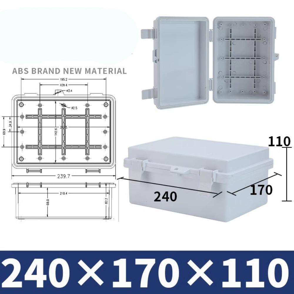 IP67 Electrical Junction Box Waterproof White Outdoor Sealed Switch Power Case Plastic Enclosure With Hasp Distribution Boxes