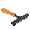 Pet Brush Handheld Cat Grooming Rake Wooden Handle Pet Hair Deshedding Detangling Brush for Cats Dogs