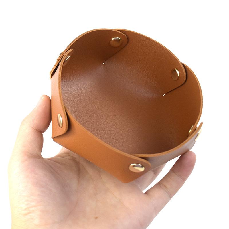 Lederablage Schreibtisch Veranda Kosmetik Uhr Schlüssel Schmuck Leder Aufbewahrungsbox Faltbar