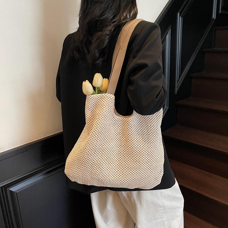 Large Capacity Bag Shoulder Bag Women's Straw Travel Handbag