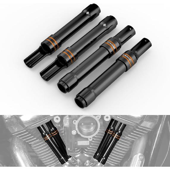 NICECNC Černé kryty zdvihátek Kryty táhel ventilů Kryt zdvihátka Kompatibilní s Harley Fat Boy FLFBS 114 2018-2024, Road King FLHR 2017-2024, Náhradní díl