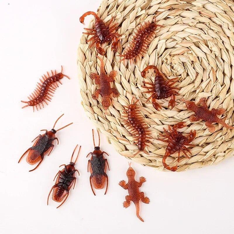 10pcs/lot Lifelike Simulation Fake Rubber Scorpion Gecko Centipede Cockroach Toy Prank Funny Trick Joke Toys