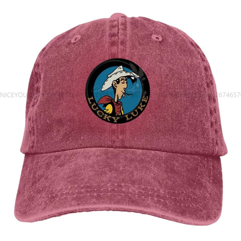 Cowboy in Circle Layered Baseball Cap Men Hats Women Visor Protection Snapback Lucky Luke Cartoon Comic Caps