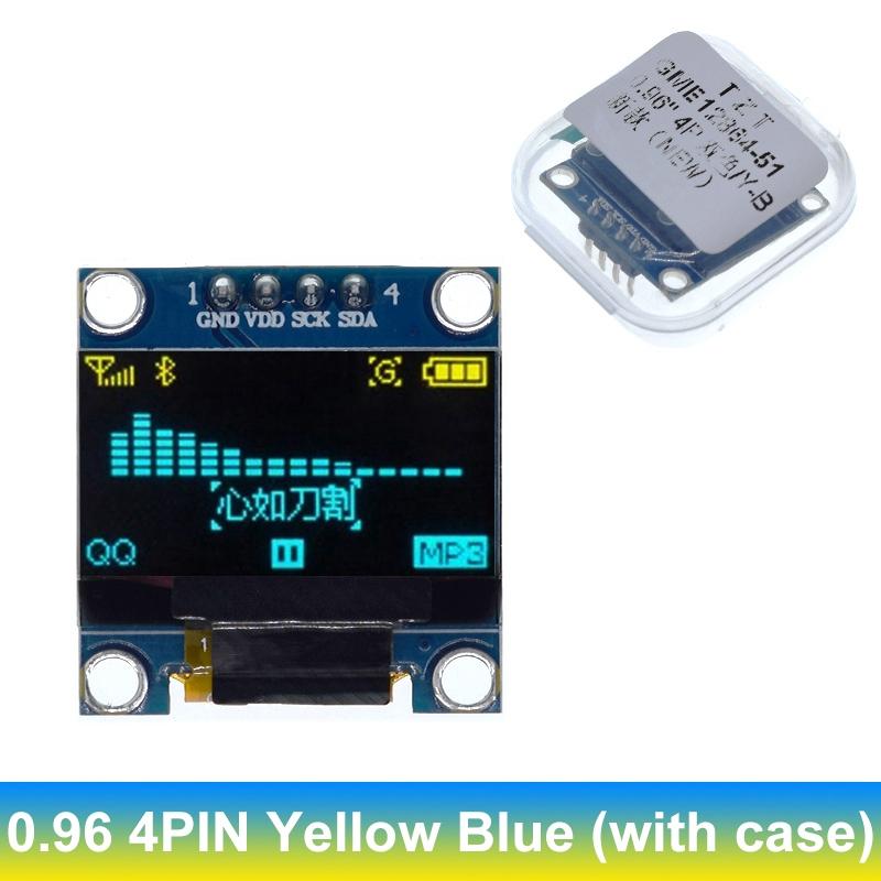TZT 0.96 inch OLED 4PIN 7PIN  IIC Serial White Display Module 128X64 I2C SSD1306 12864 LCD Screen Board  for Arduino