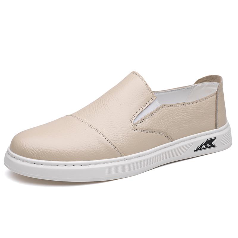 

Модная повседневная обувь на плоской подошве для мужчин, удобные мужские лоферы, модная мужская обувь для вождения 2025 новинка для мужчин, деловая обувь, кожаная мужская обувь для ходьбы 38 белый