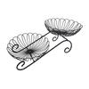 2 Tier Metal Fruit Basket Party Space Saving Modern Counter Top Container Stand