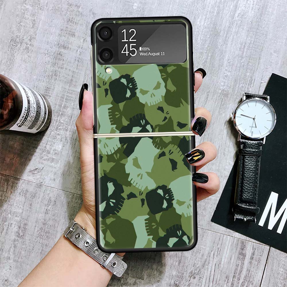 Camouflage Military Cases For Samsung Galaxy Z Flip 4 5 6 7 3 Z Flip7 Flip6 Flip4 Flip5 Flip3 5G Hard Shockproof Fundas Cover Ga