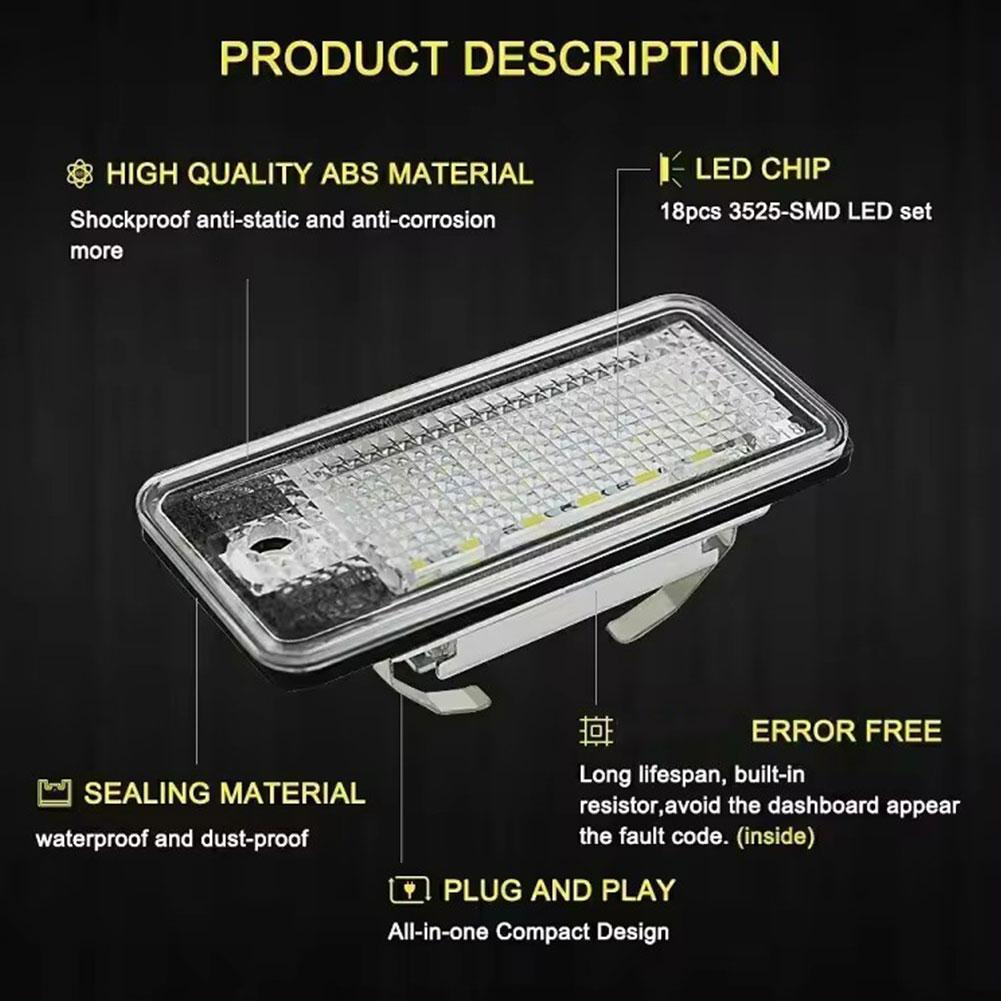 2pcs For Led Number Plate Light A3 A4 S4 Rs4 B6 B7 A6 Rs6 S6 C6 S5 Q7 A8 S8 Ultra-bright Error Free License Plate Lamp G4a0