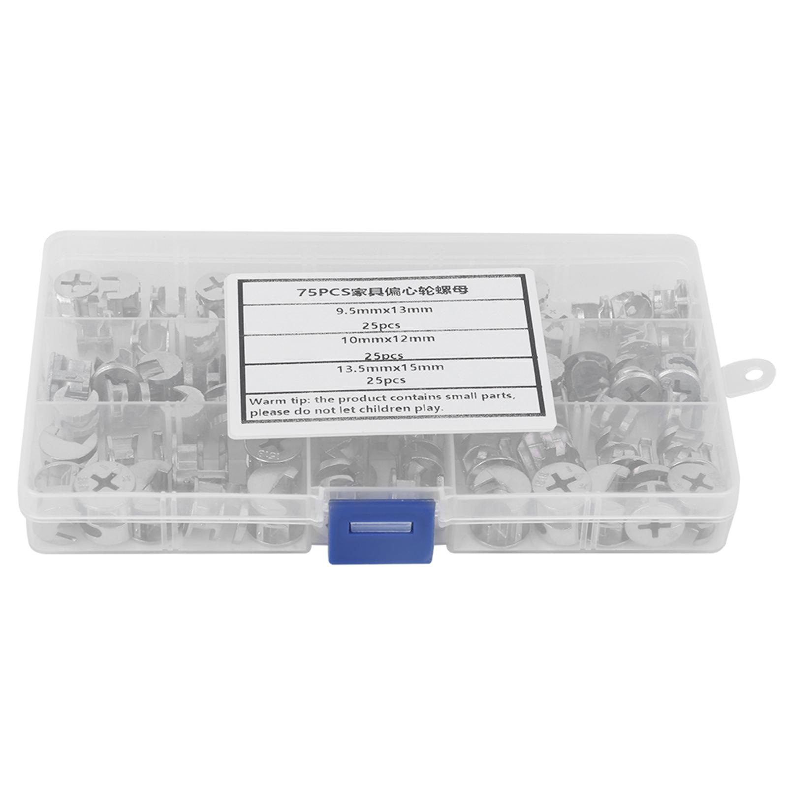 

Набор эксцентриковых гаек для мебели 75 шт. 3 в 1, крепеж, аппаратные инструменты