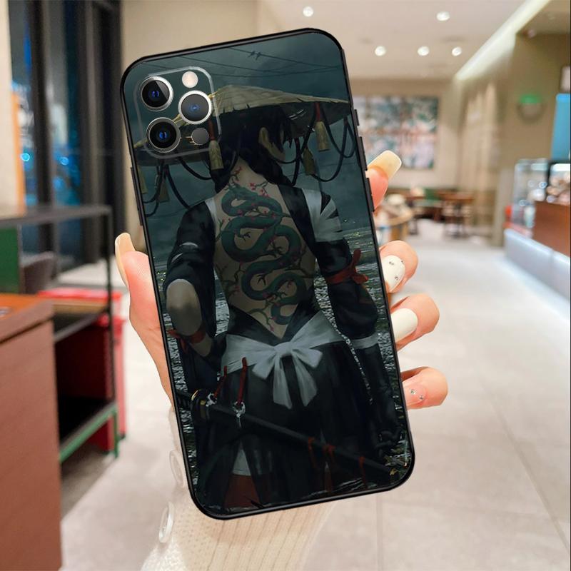 Samurai Warrior Geisha Phone Case For iPhone 17 16 15 14 13 12 11 Pro Max mini 16 Plus 16e 17 Air Protective Cover