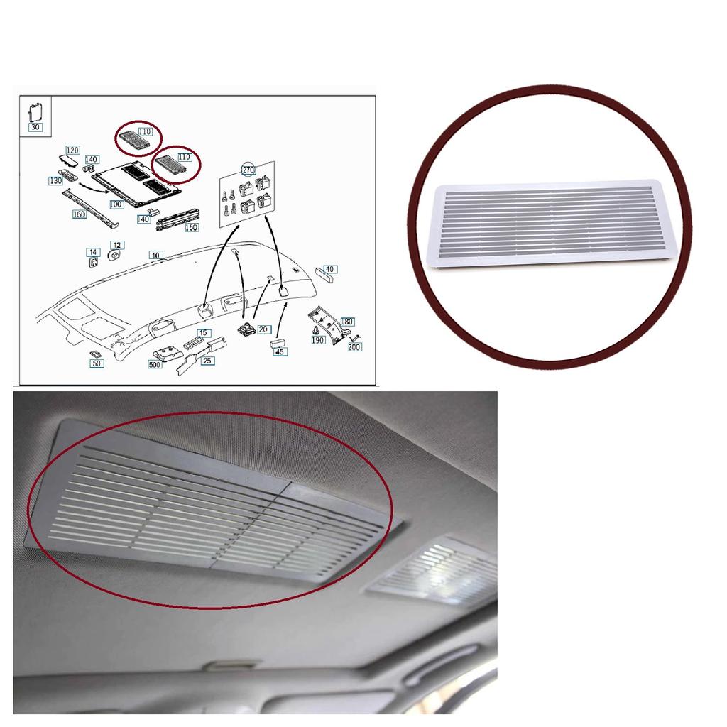 BSR632 Schiebedach Vorhang Gitter Lüftung Siebabdeckung A2117840644 für Mercedes W202 W203 W208 W209 W210 W211 W215 W219 W220 W240 W140