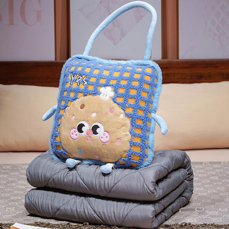 Plush Cartoon Dopamine Pillow And Blanket Combo For Office Rest And Relaxation Small небесно-голубой