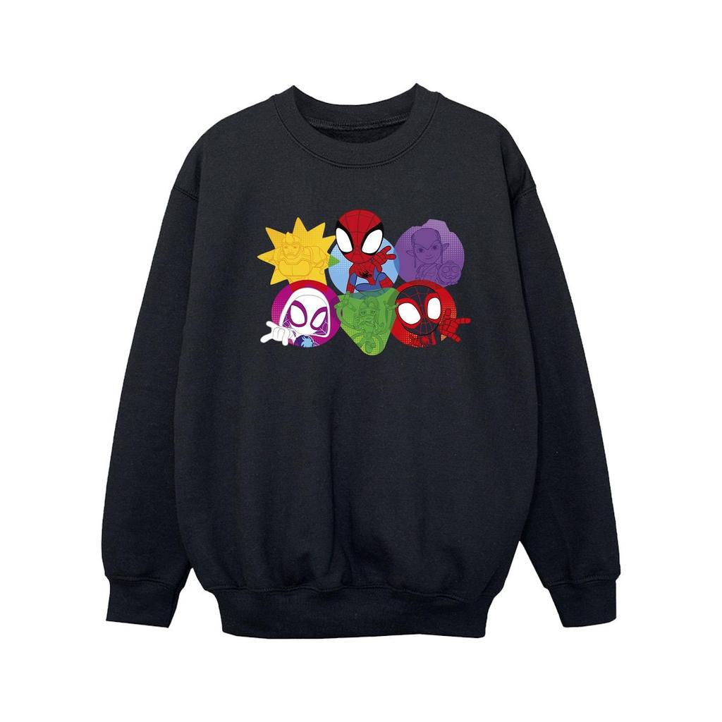 Marvel Mädchen-Sweatshirt mit Gesichtern von Spidey und seinen erstaunlichen Freunden
