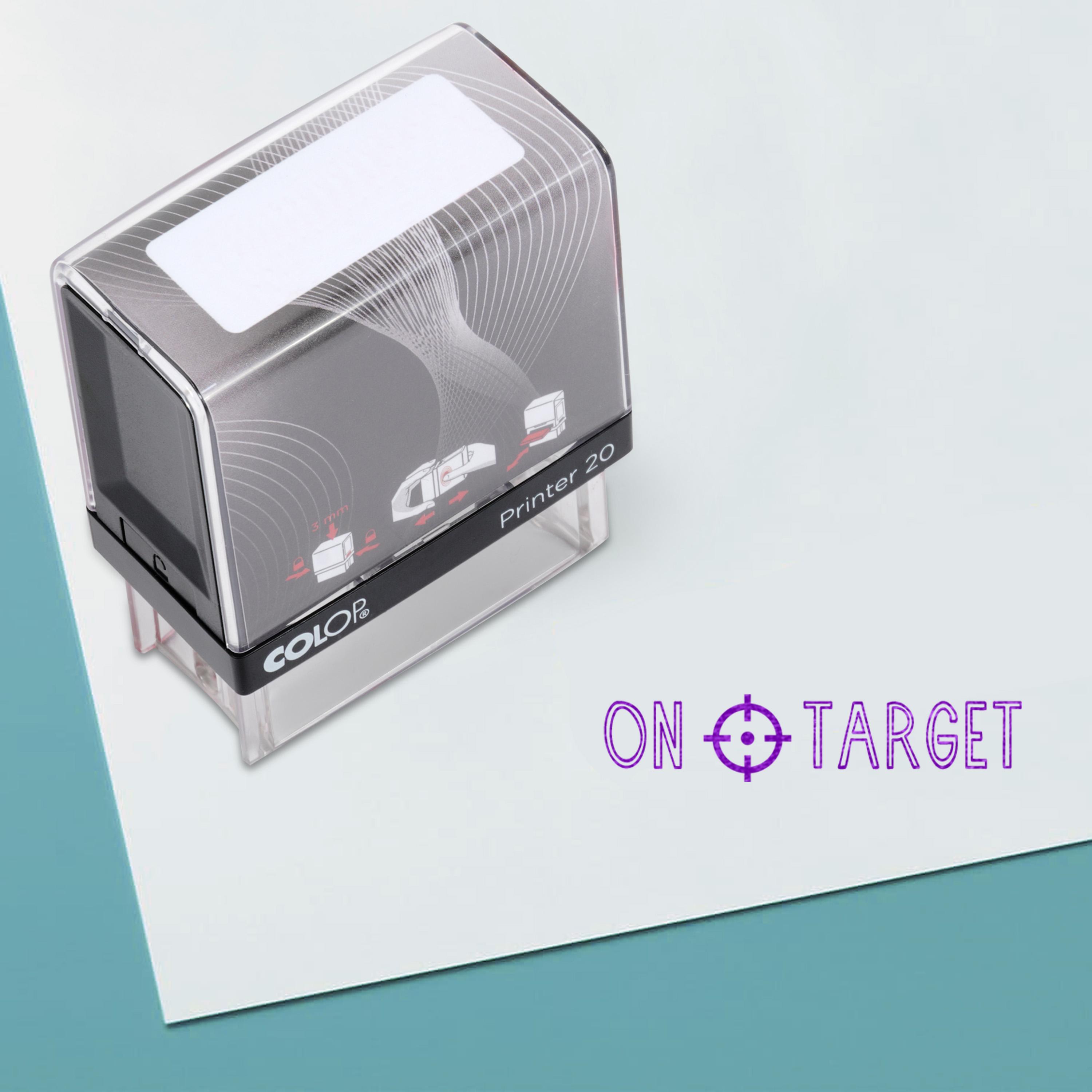 

Printtoo Self Inking Rubber Stamp Custom Colop Office Stationary P20 Mini Stamper 14 mm x 38 m Фіолетовий