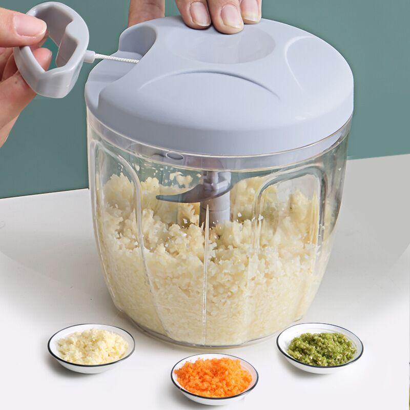 900ml Extra Large Manual Food Chopper Vegetable Chopper Garlic Chopper with 5 Sharp Blades Mincer for Cutting Onions Chili Ginger