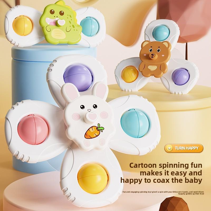 Baby Suction Cup Spinning Toy With Animal Figures For Water Play Developmental Skills