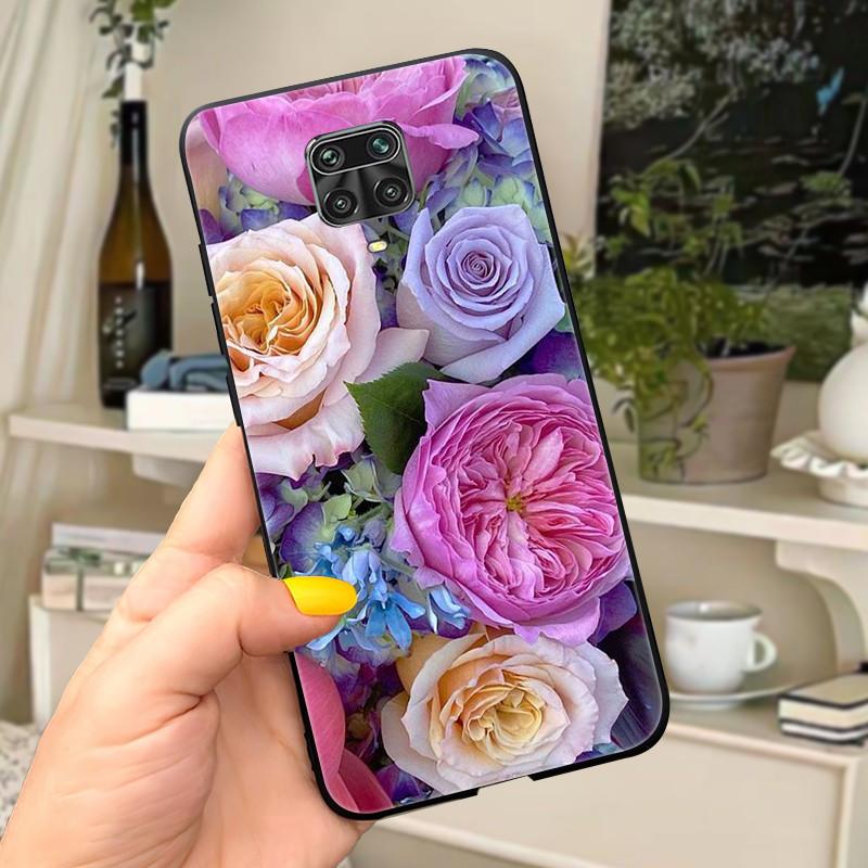 For Xiaomi Redmi Note 9 Pro Case Note9 9S Flowers Silicone Soft TPU Back Cover For Xiaomi Redmi Note 9Pro Max Case Coque Fundas
