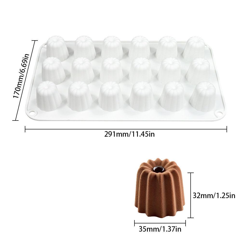 1pc Silicone Mini Bundt Pan, 18-Cavity Angel'S Bell Chocolate Mousse Mold, French Non-Stick Cake Baking Tool for Desserts and Pastries