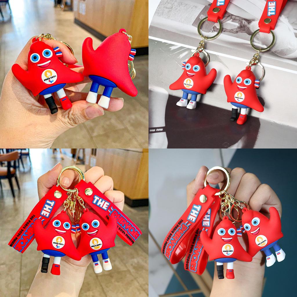 Adorable 2024 Paris Mascot Frigee Keychain Silicone Souvenir Perfect For Gifts