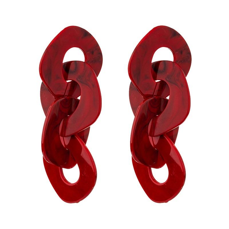 Statement Acrylic Long Link Chain Drop Earrings for Women Brincos Vintage Big Resin Geometric Dangle Earring Fashion Jewelry