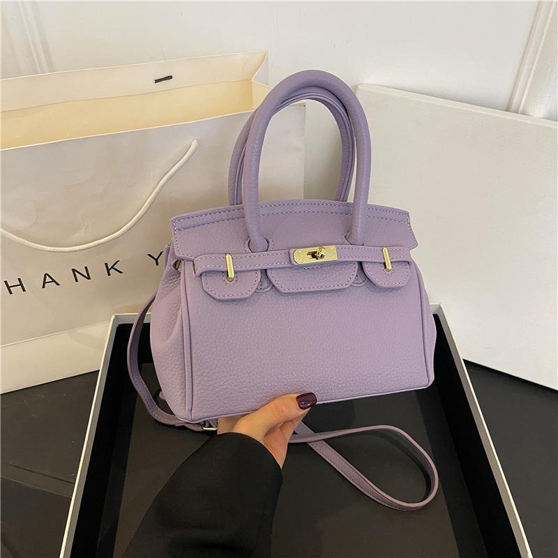 Ny high-end litchimønster klassisk platinaveske bærbar skulder skrå crossbody dameveske