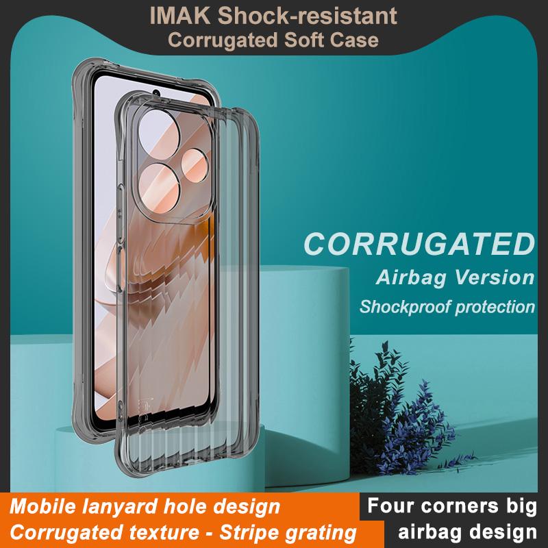 Para Redmi 13 4G / POCO M6 4G Capa de telefone IMAK Capa macia resistente a choques Textura ondulada
