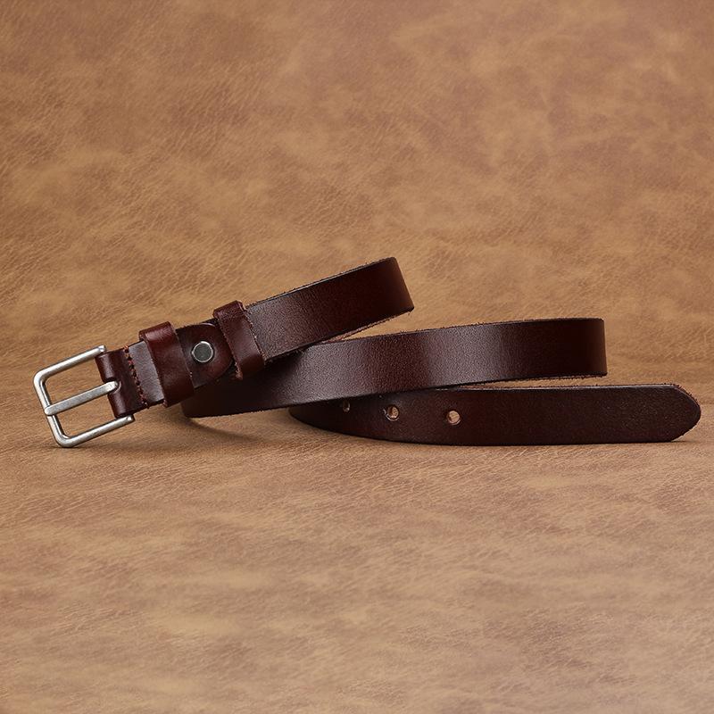 First Layer Cowhide Women'S Belt Genuine Leather Fashionable Simple Pin Buckle Retro Jeans Belt