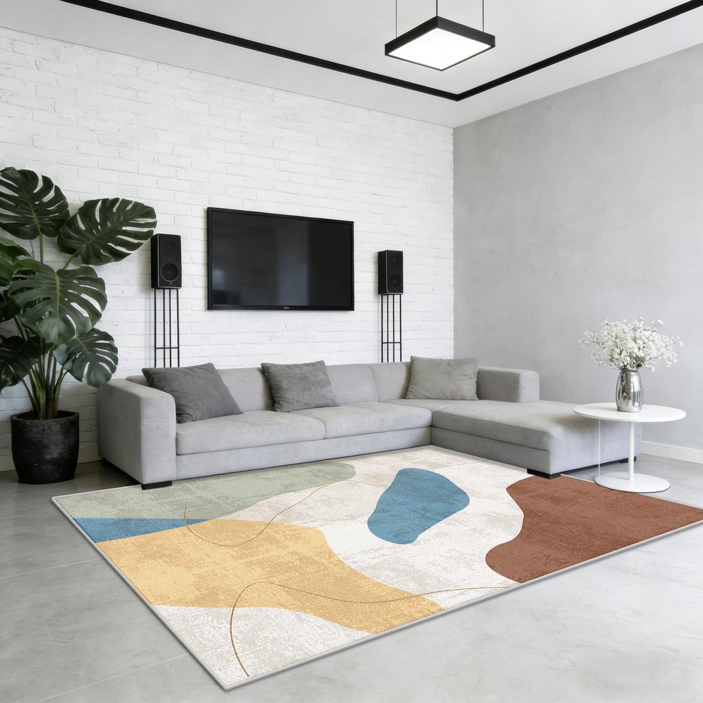 Modern Minimalism Decoration Living Room Carpet Study Room Non-slip Washable Tables Chair Mat Bedroom Bedside Fluffy Plush Rug