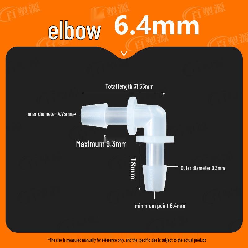 Plastic Elbow Hose Connector 90° Barb for Fish Tank Water Pipe