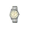 Life Waterproof Quartz Movement Stainless Steel Ion Plating Strap Japanese and Korean Watch Men's Watch Yellow Dial MTP-V001SG-9B