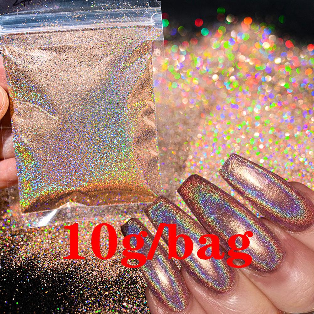 0.2mm Christmas Laser Chrome Red Glitter Powder 10G Ultra Fine Holographic Nail Pigment for Nail Gel Polish Reflective Pigment