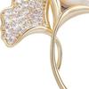 Ginkgo Leaf Brooch Elegant Faux Pearl Lapel Pin Rhinestone Leaf Brooch Pin for Women Coats Shirts Scarves Shawls Bags