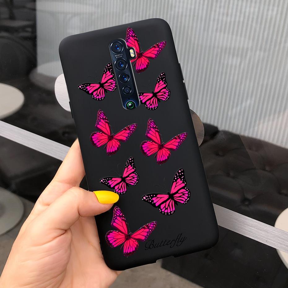 Cute Printed Phone Case For OPPO Reno2 Case Liquid Silicone Soft TPU Back Cover For Oppo Reno2 F / Z Reno 2 2F 2Z Cases Bumper