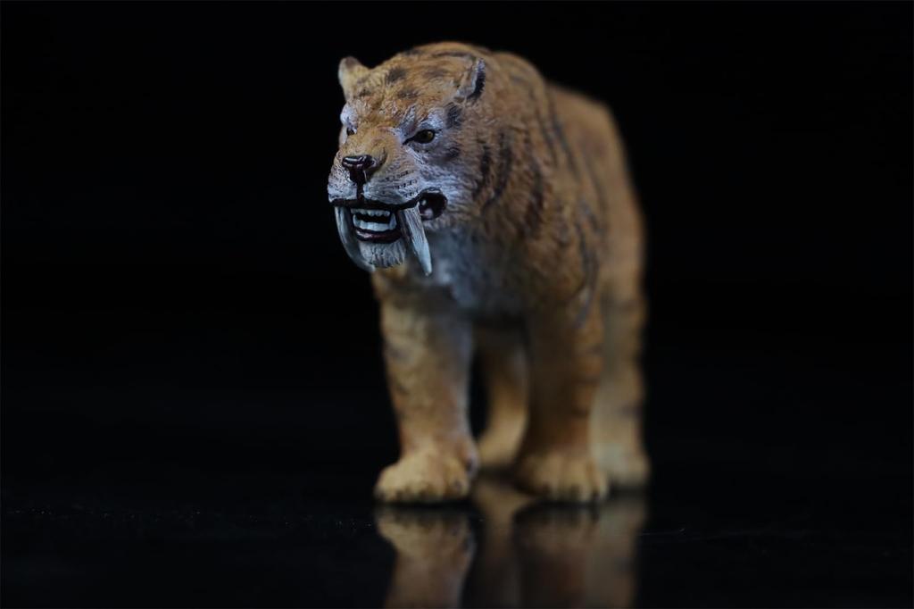 BACALYSO TNG Machairodus Pleistocene Animal Carnivorous PVC Plastic Model Display Ornament Saber-Toothed Tiger, Era, Figure, Saber-Toothed Tiger,