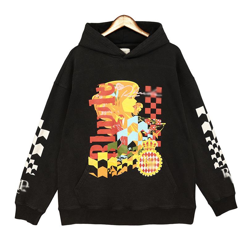 Rhude 23 Autumn/Winter New Joyride Hooded Heavyweight Washable High Street Trendy Couple's Hooded Sweatshirt Instagram