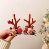 1 Pair Portable Hair Clips Pendants Cute Elk Horn Hair Clips Xmas Headwear  Christmas Decor