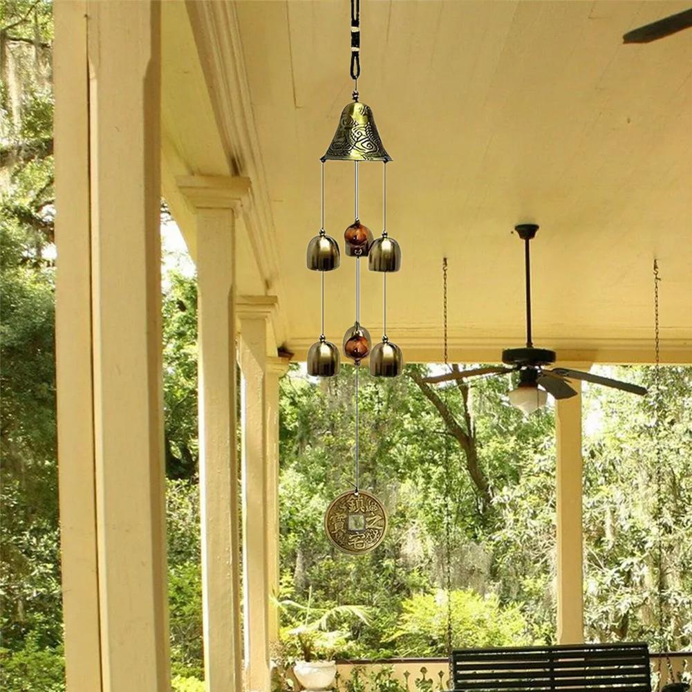 6 Bells Wind Chimes Yard And Garden Hanging Ornament Hanging Chimes Wind Garden & Decoration De E2K2