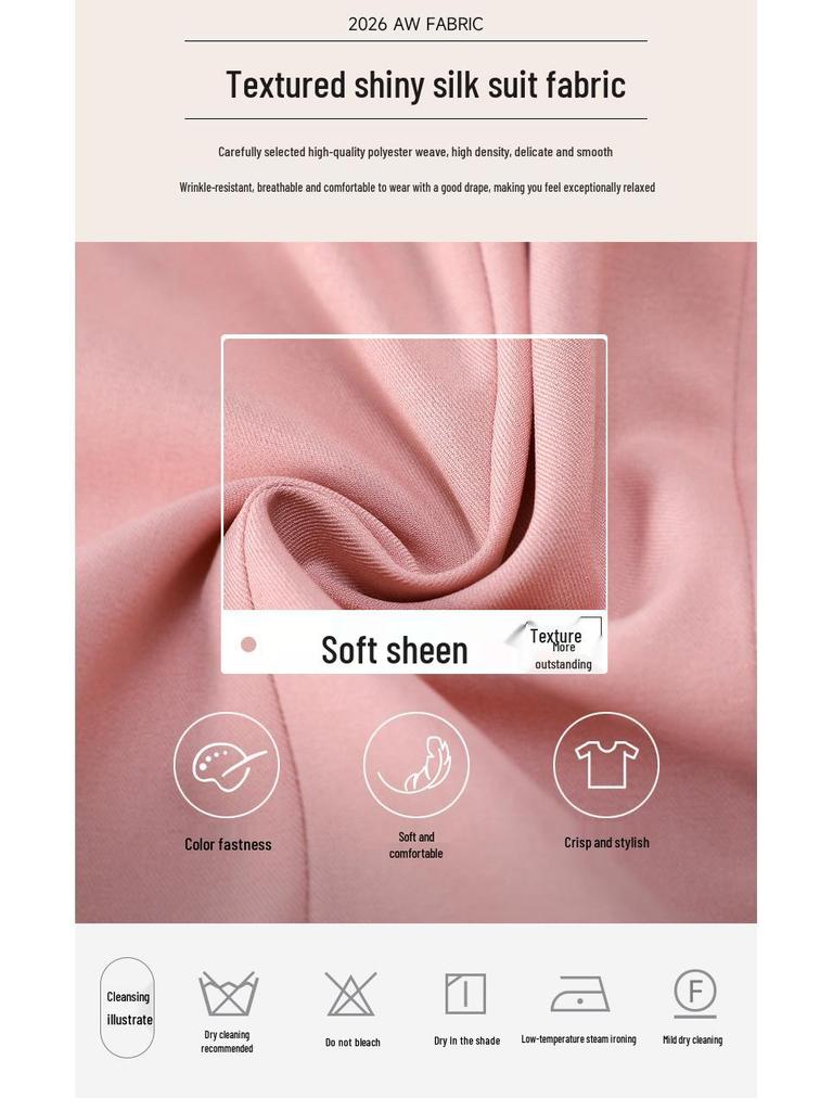 Elegant Women's Three-Quarter Sleeve Pink Suit Set - High-End, Professional, Commuting, Spring/Summer Style