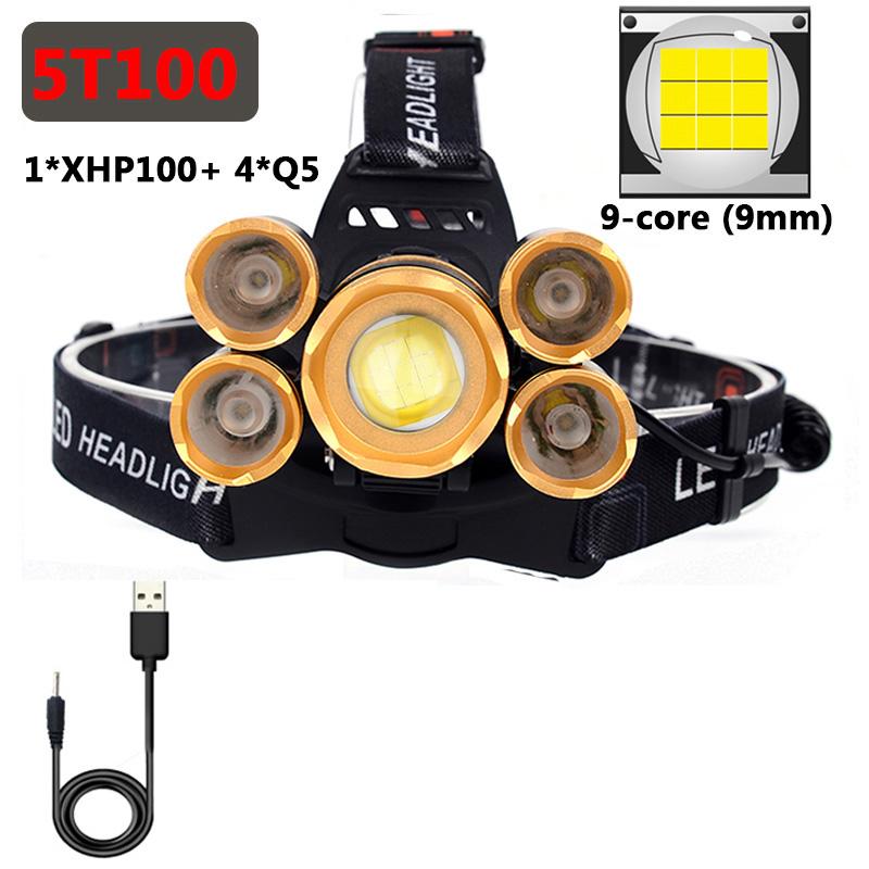 

Светодиодный налобный фонарь xhp100, 2x18650, аккумулятор, масштабируемая лампа XM-L T6 Waterpfoof, фонарик с головкой Package G