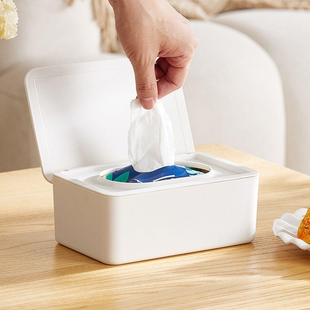 Pull-out Sealed Wet Tissue Case With Lid Wet Wipes Container Wet Wipes Storage Box  Bedroom