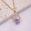 Fashion Drop Shape Pendant Necklaces for Women Zirconia Necklace Wedding Party Jewelry Accessories