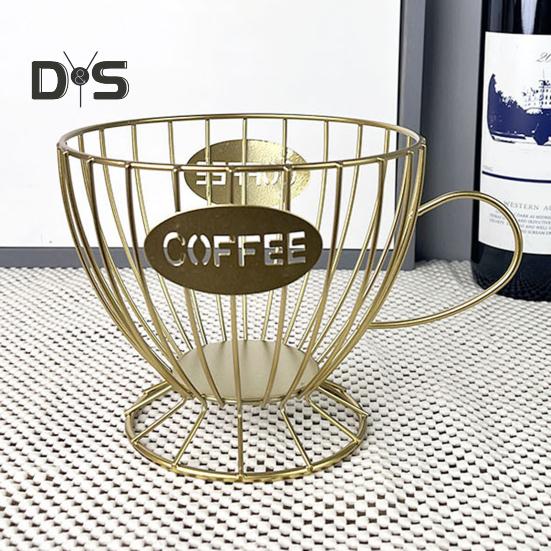 Coffee Pods Holder Counter Organizer with Handle Spacious Capacity Quick Access Multi-Purpose Capsule Basket Coffee Bar Accessories