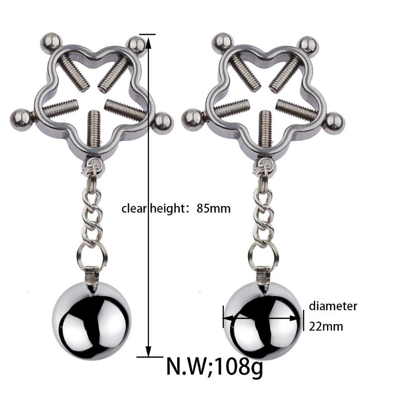 BDSM Bondage Sex Nipple Clamp Stainless Steel Breast Clamp Clips Metal Nipple Shaking Clamps Breast Clip Sex Slaves Sex Shop 18+