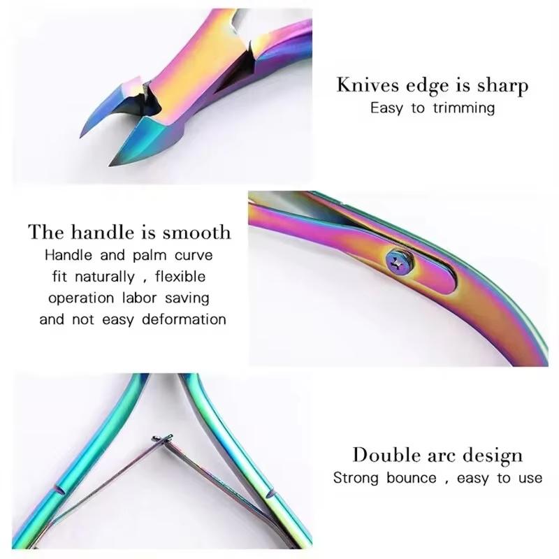 1 Pcs Germany Colorful Scissor Nipper Clipper Plier Nail Cuticle Dead Skin Remover Clear Nail Art Tool for Beauty Salon