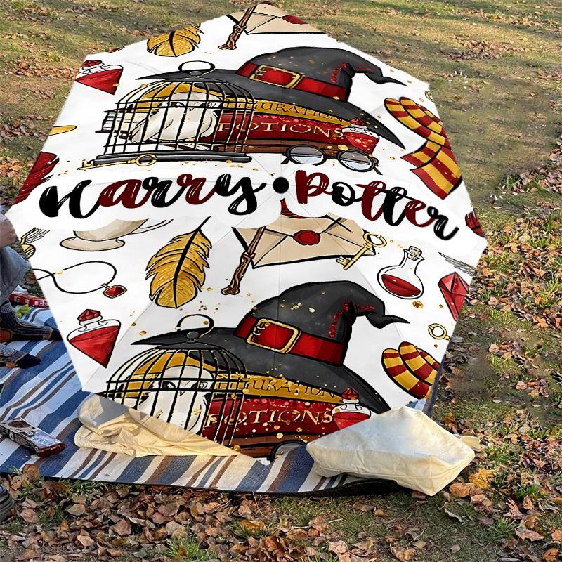 1PC Warner Harry Potter Automatic Open/Close Umbrella with Windproof, 14-Rib Sturdy Canopy, Durable Ribs1231A