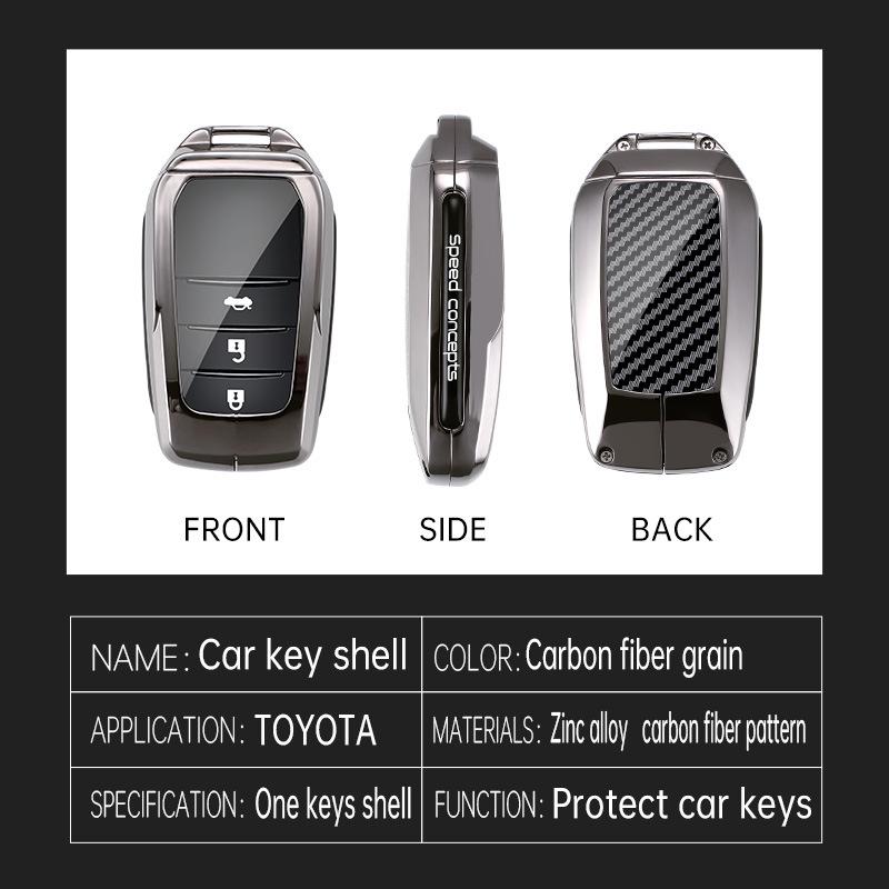 Toyota Key Case for Corolla, Camry, Levin, RAV4, Avalon, IZOA, CHR, Highlander - Snap Button Design