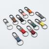 Men's Genuine Leather Car Keychain with Zinc Alloy Waist Clip and Customizable Laser Logo