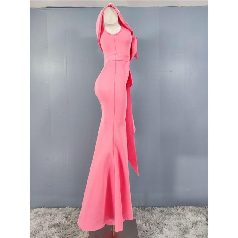 Export Banquet Party Elegant and Personalized Fashion One-Shoulder Butterfly Elegant Elegant Waist-Tight Slim Looking Space Cotton Dress