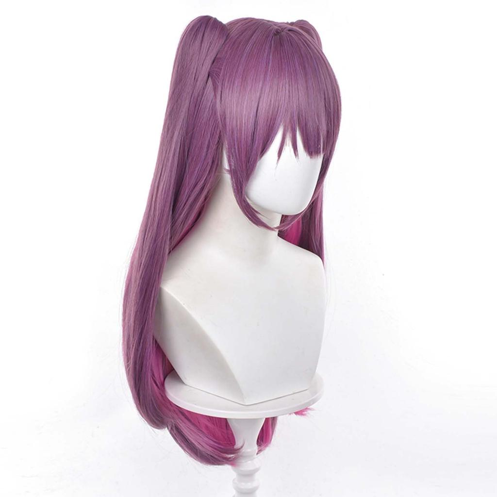 Purple Long Full Wig with Wig Perfect for Character Comic Market School and Cultural Wig, Heat-Resistant, Net, Cosplay, Events, Halloween, Festivals,