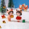 Santa Claus Snowman Elk Girl Boy Couple Figurines for Home Garden DIY Micro Landscape Ornaments Christmas Doll Home Decor